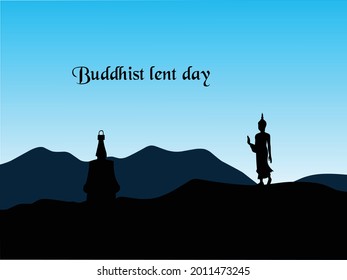 Illustration vector happy buddhist lent day