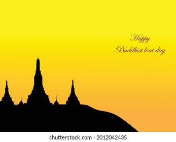 Illustration vector happy buddhist lent day