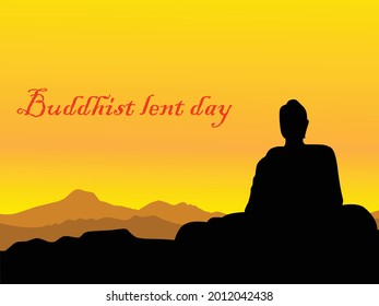 Illustration vector happy buddhist lent day