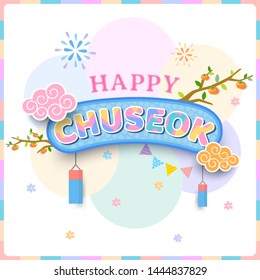 Illustration vector of Happy Chuseok festival design to icon.
