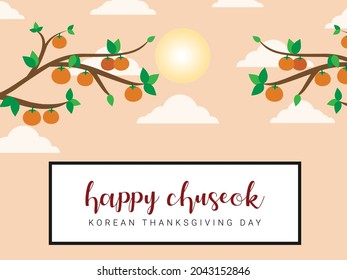 Illustration vector happy Chuseok Korean Thanksgiving day