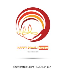 Illustration vector of Happy Diwali, festival of lights. Abstract logo eps10
