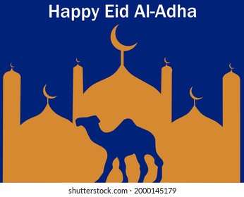 Illustration vector happy Eid Al-Adha
