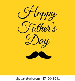 Illustration vector: Happy Fathers day on yellow background