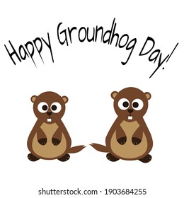 Illustration vector happy Groundhog day