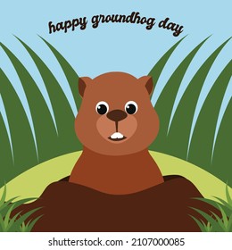 Illustration vector happy groundhog day