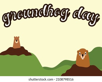 Illustration vector happy groundhog day