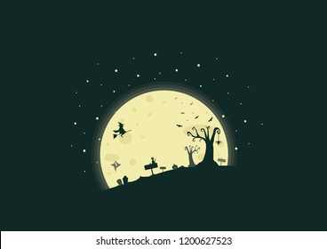 Illustration vector of Happy Halloween background can be used as wallpaper, invitation card, banner, greeting card, flyer, website backgrounds or advertising with space for text.
