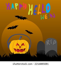 Illustration vector of happy Helloween 