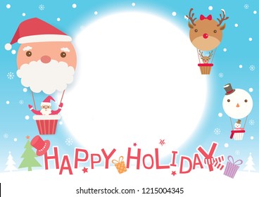 Illustration vector of Happy Holiday background design with Christmas balloons.