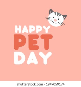 Illustration vector happy international pet day card design