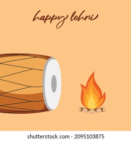 Illustration vector happy lohri festival of fire