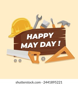 Illustration vector Happy May Day. Vector eps 10