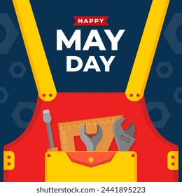 Illustration vector Happy May Day. Vector eps 10