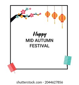 Illustration vector happy mid Autumn festival