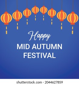 Illustration vector happy mid Autumn festival