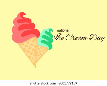 Illustration vector happy nasional ice cream day