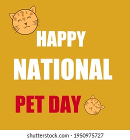 Illustration Vector Happy National Pet Day Stock Vector (Royalty Free ...