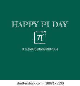 Illustration Vector: Happy Pi Day with green background