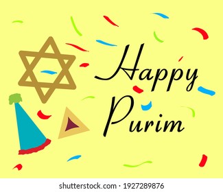 Illustration vector happy Purim, the celebration of the jews.