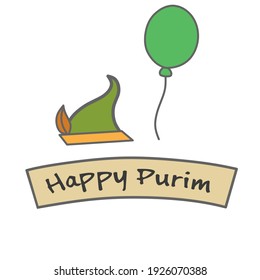 Illustration vector happy Purim day cards design