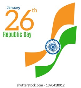 Illustration vector happy republic Day India 26th of january