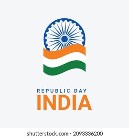 Illustration vector happy republic day of India