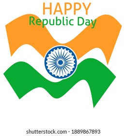 Illustration vector happy republic India, january 26th.