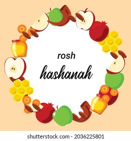 Illustration vector happy rosh hashanah or jewish new year