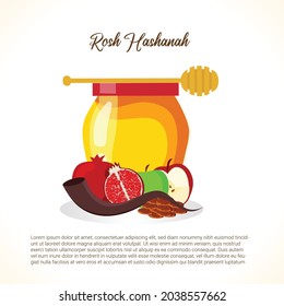 Illustration vector happy rosh hashanah jewish new year