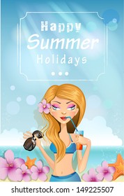 Illustration vector of Happy summer vacation