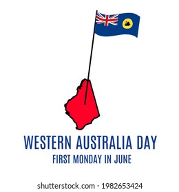 Illustration vector happy western Australia day. First Monday in June.