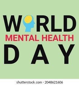 Illustration vector happy world mental health day