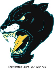 illustration vector of head panther