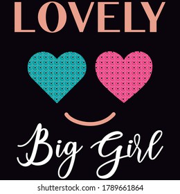 Illustration vector, Heart eyes with sequin texture and text.