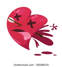 Illustration vector of the heart was shoot by a bow.