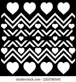 Illustration vector heart tribal design with two colors, ethnic style.