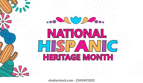 Illustration Vector for Hispanic heritage month. Vector web banner, poster, card for social media and networks. with Papel Picado pattern, perforated paper on black background perfect for social media