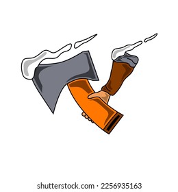  Abbildung einer Vektorgrafik, die eine bewegliche Axt hält