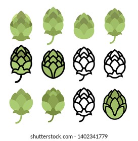 Illustration of vector hops isolated on white