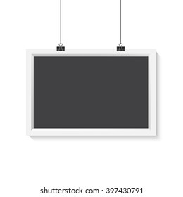 Illustration of Vector Horisontal Poster Frame Mockup. Realistic Vector EPS10 Paper Poster Set Isolated on White Background