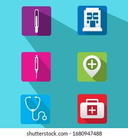 Illustration of vector hospital symbol with flat style design