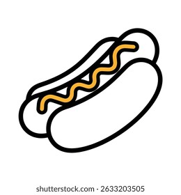 Illustration vector of a hot dog line art