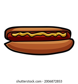 Illustration vector of hotdog with white background