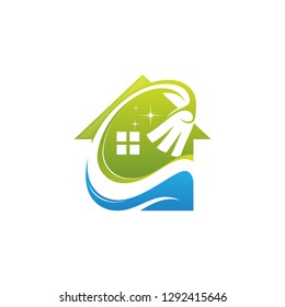 Illustration vector of a house cleaning for your best business symbol. Design house cleaning symbol. Vector illustration EPS.8 EPS.10