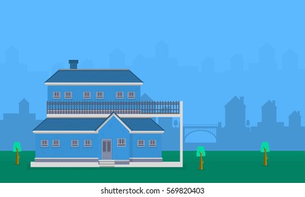 Illustration vector of house landscape collection stock