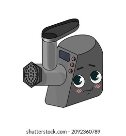 illustration vector household appliances meat grinder helper in the kitchen
cartoon character cute face food chopper 
