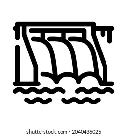 Illustration vector of hydroelectric icon with line style. Perfect for energy icon, web, logo, poster, etc. This icon is 48*48 and pixel perfect.