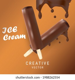 illustration vector ice cream chocolate for packaging product 