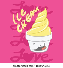 Illustration vector ice cream design for fashion graphic kids